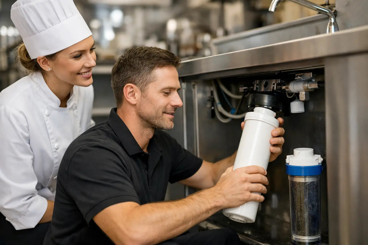 Wasserfilter in der Gastronomie korrekt wechseln