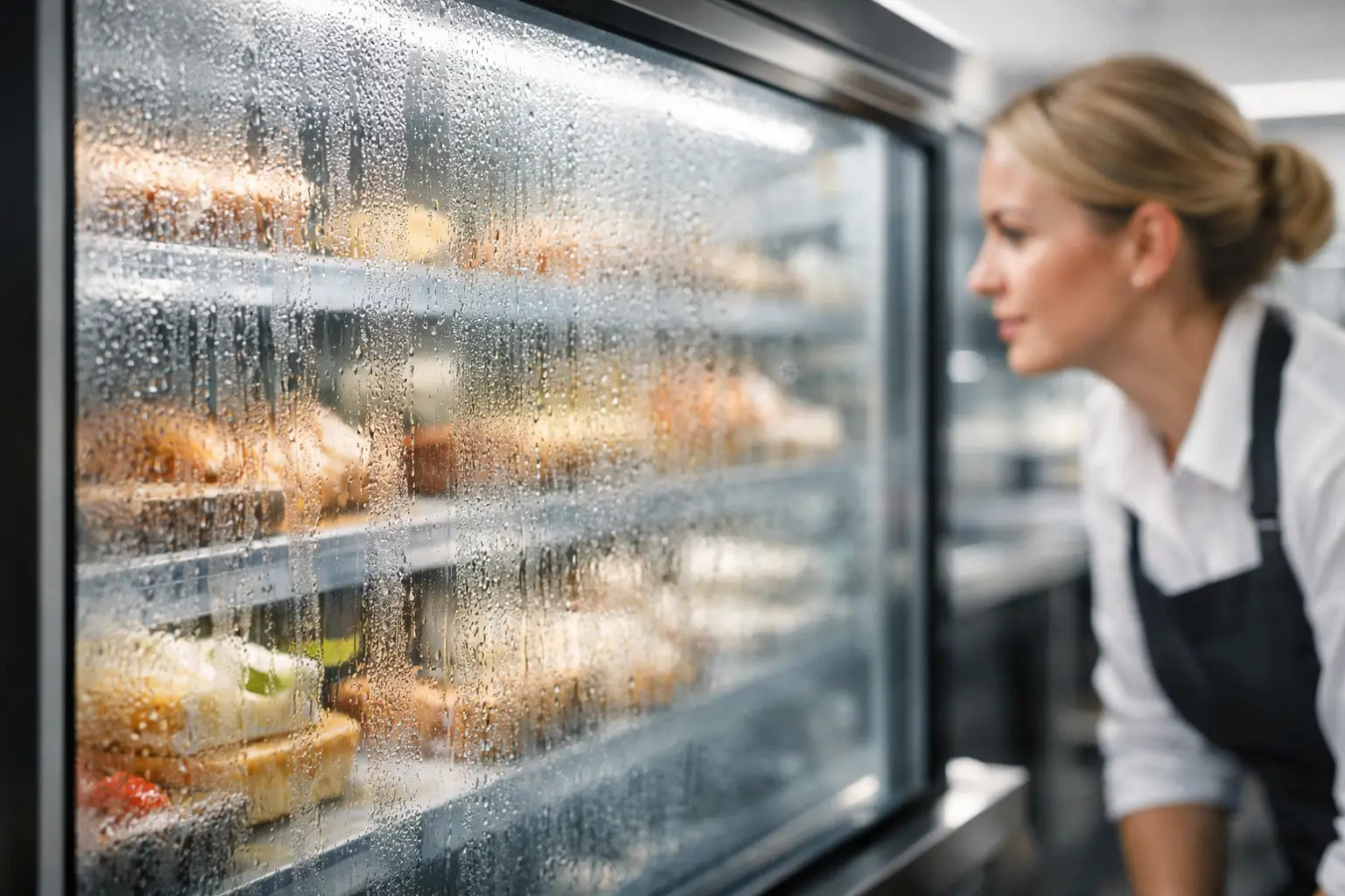 Warum beschlägt die Kühlvitrine innen so stark?