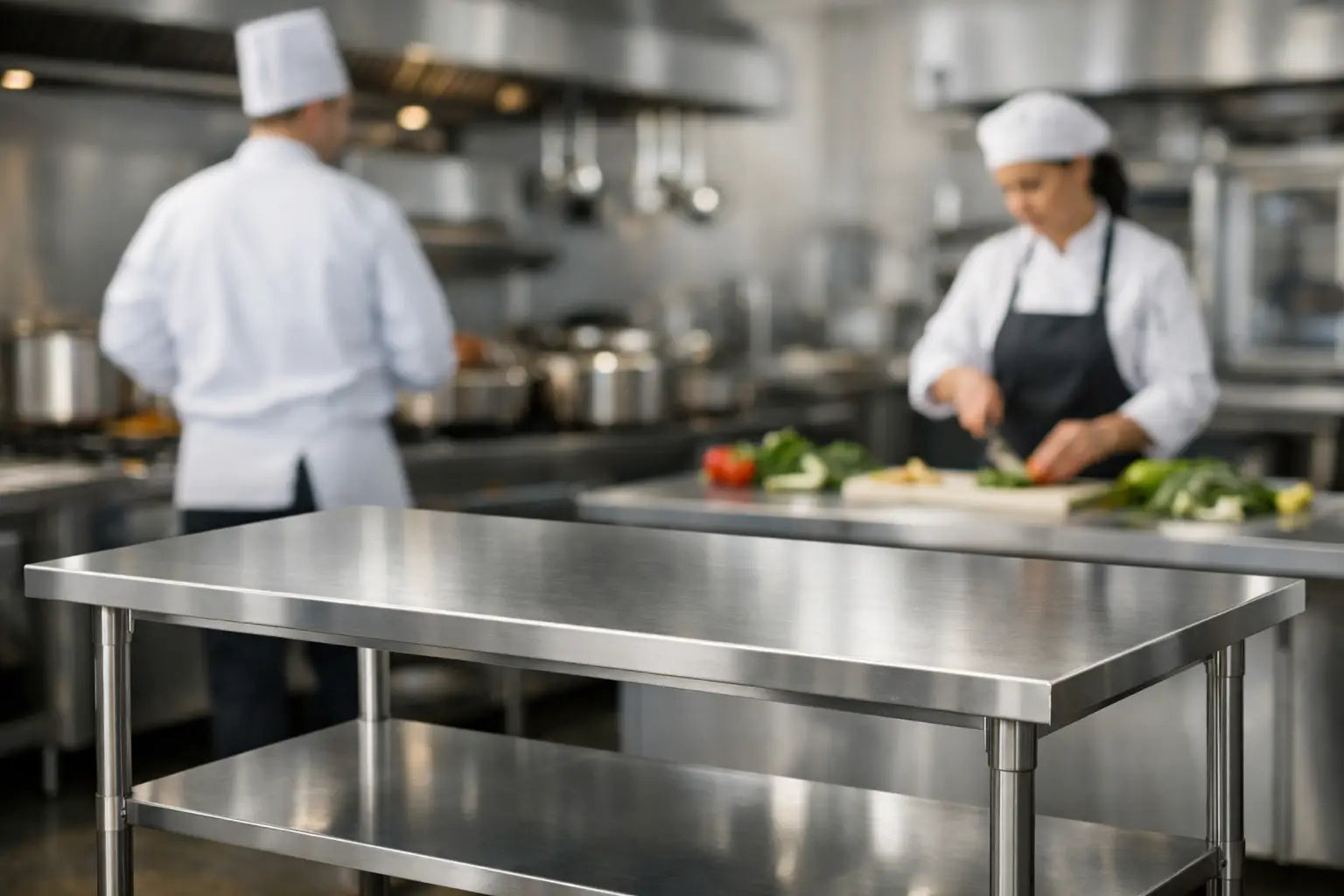 Edelstahl-Arbeitstisch: Größe für die Gastronomie