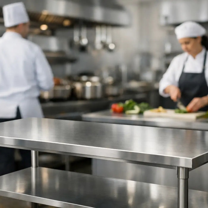 Edelstahl-Arbeitstisch: Größe für die Gastronomie