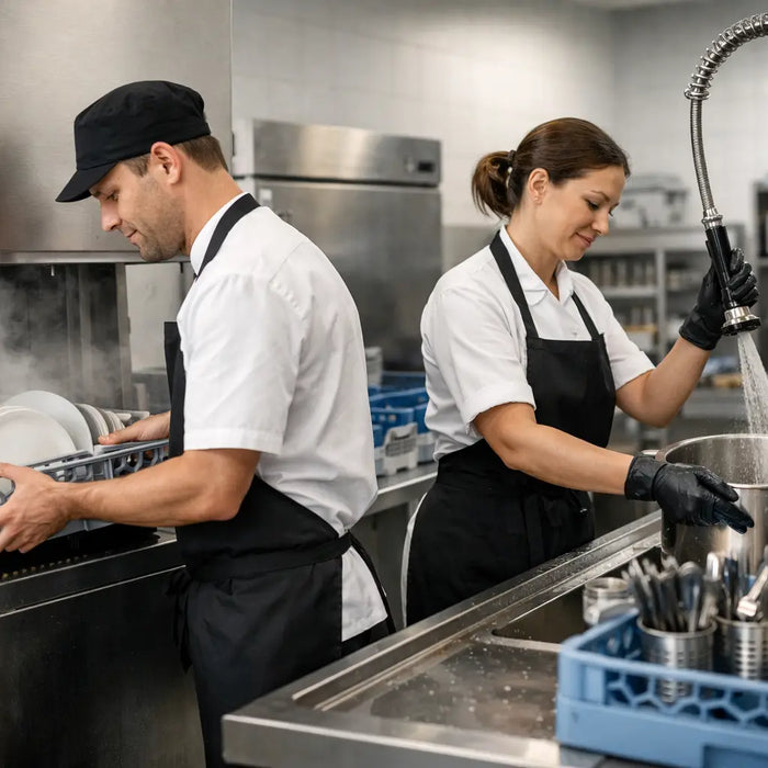 Spülküche ergonomisch richtig einrichten im Betrieb