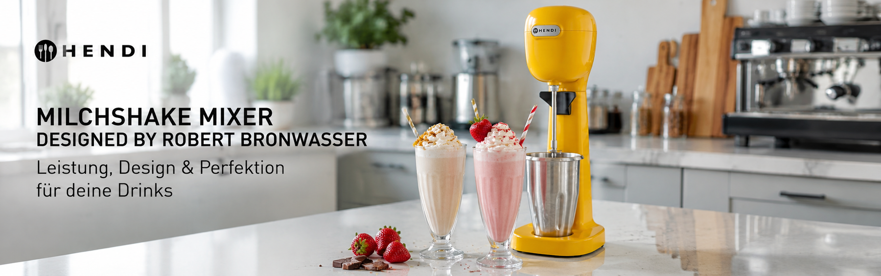 HENDI Milchshake Mixer von Robert Bronwasser – Der Profi-Mixer für perfekte Milkshakes, Frappés und Freddo Cappuccinos
