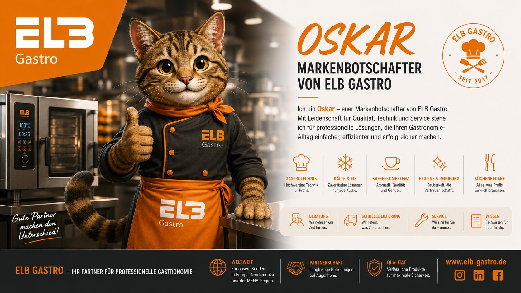 Oskar – Der neue Markenbotschafter von ELB Gastro 🐾