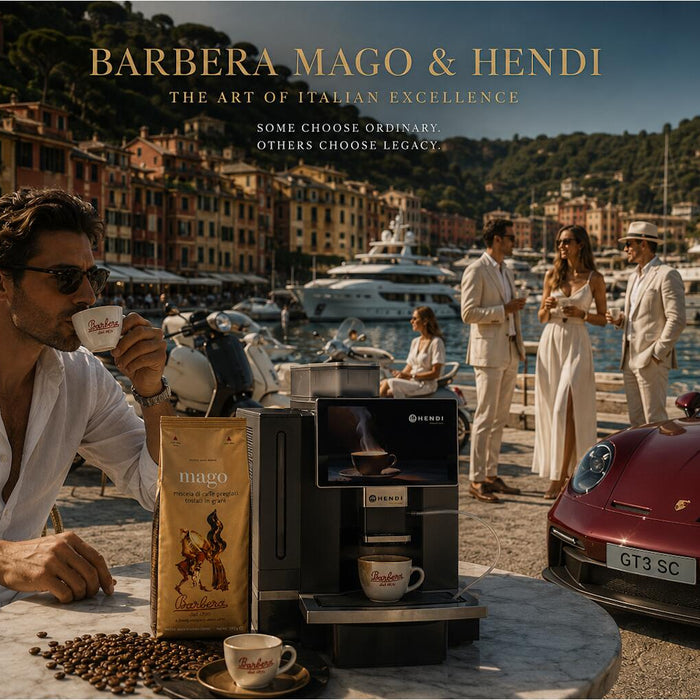 Weltmeister Kaffeebohnen im Angebot: Warum Barbera Mago, Kimbo Classico und Hausbrandt Nonnetti perfekt zum HENDI Kaffeevollautomaten passen