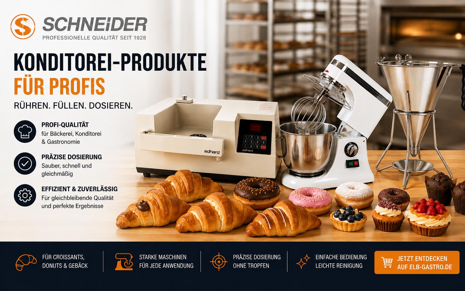 Konditorei-Produkte für Profis: Präzise rühren, füllen und dosieren