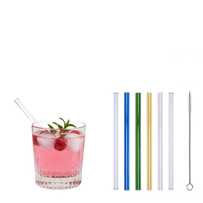 Glass drinking straw reusable