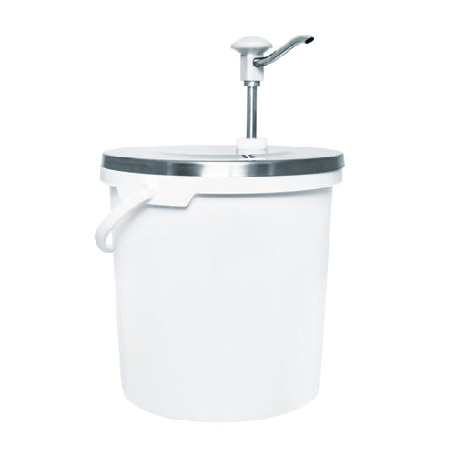 SCHNEIDER DRUCKKNOPF-DOSIERSPENDER / SAUCENSPENDER MIT PP-BEHÄLTER WEISS - ELB Gastro