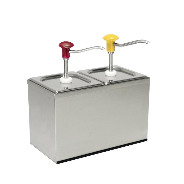 SCHNEIDER SAUCENBAR 2-FACH MIT DRUCKKNOPF-DOSIERSPENDER GN 1/6 - ELB Gastro