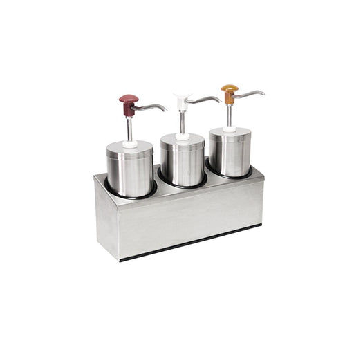 SCHNEIDER SAUCENBAR 3-FACH MIT DRUCKKNOPF-DOSIERSPENDER RUND 2,25 LITER - ELB Gastro