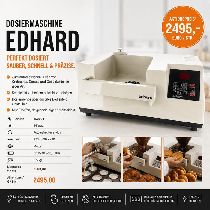 SCHNEIDER Dosiermaschine Edhard – automatische Füllmaschine für Croissants, Donuts & Gebäck