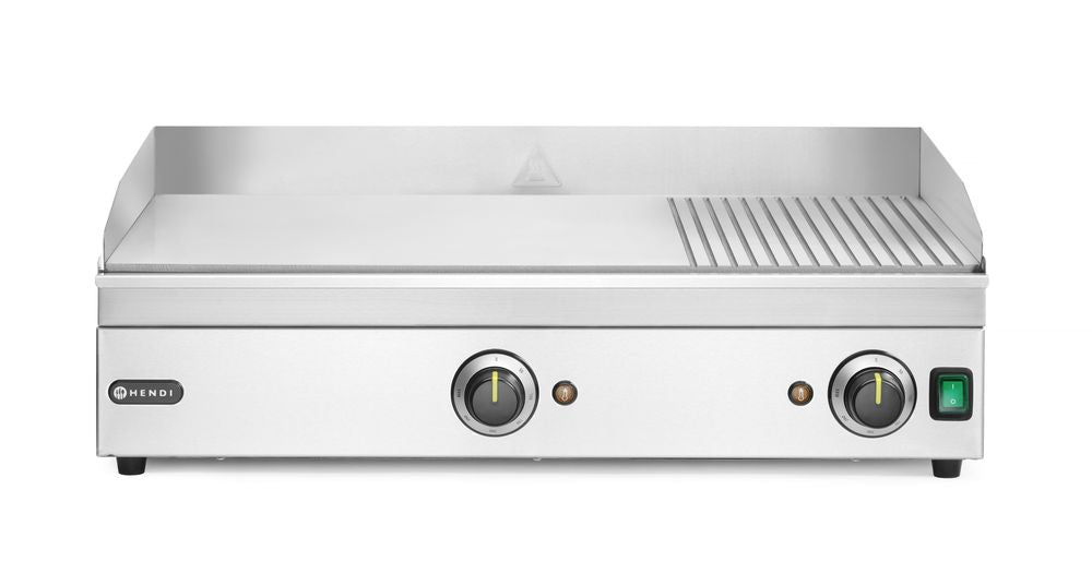 Grillplatte 1/3 gerillt, HENDI, Kitchen Line, 230V/3500W, 697x474x(H)241mm