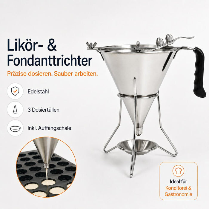 SCHNEIDER Likör- und Fondanttrichter Edelstahl Ø 195 mm