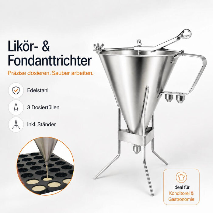 SCHNEIDER Likör- und Fondanttrichter Edelstahl Ø 190 mm