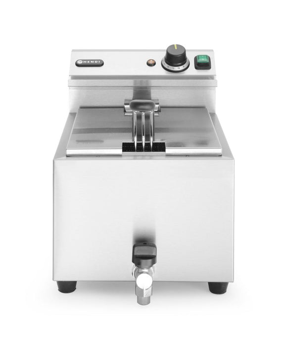 Fritteuse Profi Line mit Ablasshahn, 8 l, HENDI, Profi Line, 8L, Hellgrau, 230V/3500W, 305x515x(H)354mm
