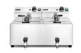 Fritteuse Profi Line mit Ablasshahn, 2×8 l, HENDI, Profi Line, 16L, 230V/7000W, 610x515x(H)369mm