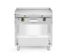 Gasgrillplatte, glatt, mit auf 3 Seiten geschlossenem Unterschrank, HENDI, Kitchen Line, 10kW, 800x700x(H)900mm