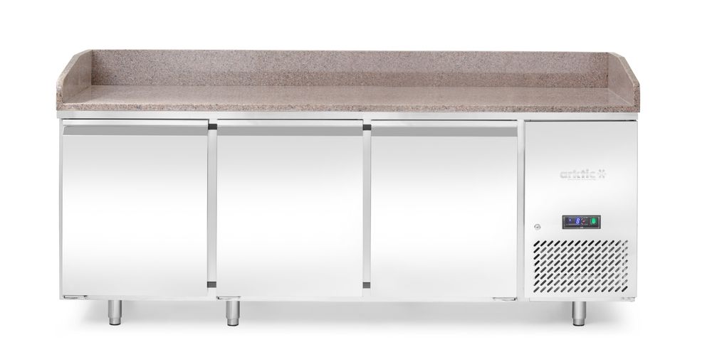 Pizza-Kühltisch mit Granitarbeitsplatte, 3 Türen, Arktic, 375L, Granit, 230V/400W, 2010x800x(H)875mm