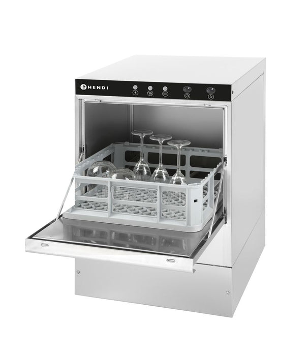 Geschirrspüler 40x40, elektromechanische Steuerung, HENDI, Budget Line, mit Laugenpumpe, 230V/2800W, 470x510x(H)710mm