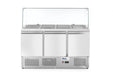 Kühltisch, dreitürig mit Glasdisplay 380L, Arktic, 230V/310W, 1390x702x(H)1330mm