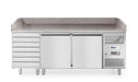 Pizzatisch, zweitürig mit 7 Schubladen 280L, Arktic, 250L, 230V/250W, 2020x802x(H)1000mm