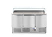 Pizzatisch, dreitürig 380L, Arktic, 230V/310W, 1378x702x(H)1155mm