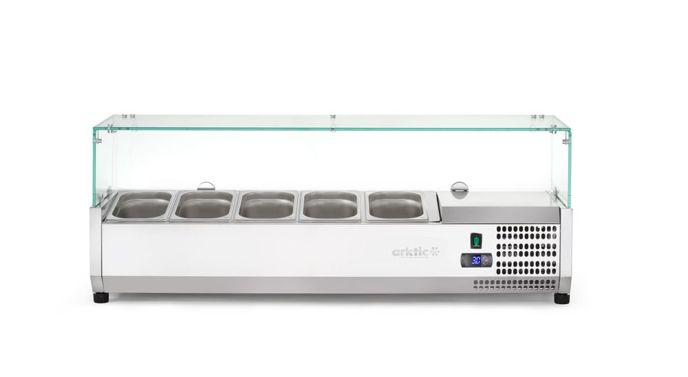 Aufsatz-Kühlvitrine Gastronorm 1/4, Arktic, 5x GN 1/4, 230V/180W, 1205x335x(H)460mm