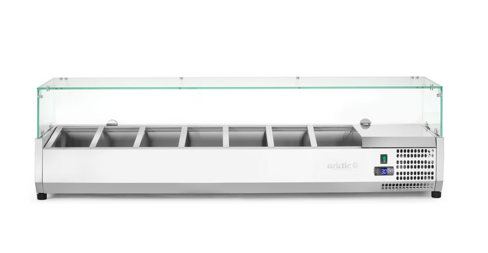 Aufsatz-Kühlvitrine Gastronorm 1/3, Arktic, 7x GN 1/3, 230V/180W, 1605x420x(H)460mm