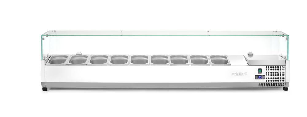 Aufsatz-Kühlvitrine Gastronorm 1/3, Arktic, 9x GN 1/3, 230V/180W, 2005x420x(H)456mm