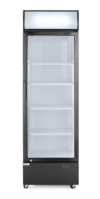 Eintüriger Kühlschrank mit hinterer Bar und hinterleuchteter Blende, , Arktic, 254L, Schwarz, 230V/250W, 578x605x(H)1980mm