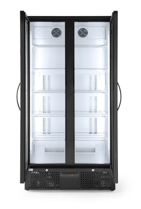 Kühlschrank mit doppelter Tür auf der Rückseite, Arktic, 384L, Schwarz, 230V/365W, 900x530x(H)1820mm