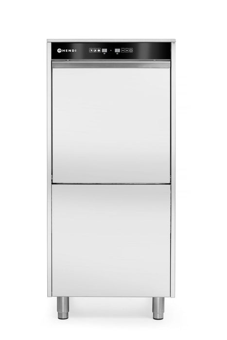 Geschirrspüler 50x60 für Tabletts und Töpfe – elektronisch gesteuert, mit Waschmitteldosiersystem und Ablaufpumpe, HENDI, Kitchen Line, 400V/7100W, 595x777x(H)1335mm