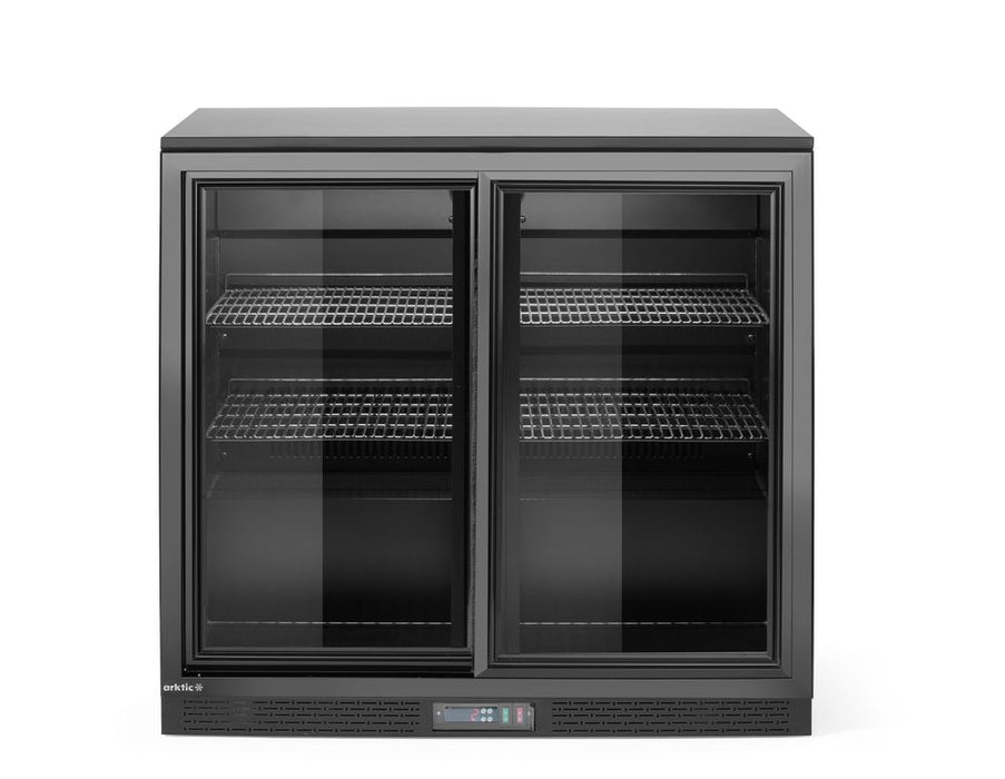 Bar-Kühlschrank mit zwei Schiebetüren, Arktic, 158L, Schwarz, 230V/160W, 900x520x(H)870mm