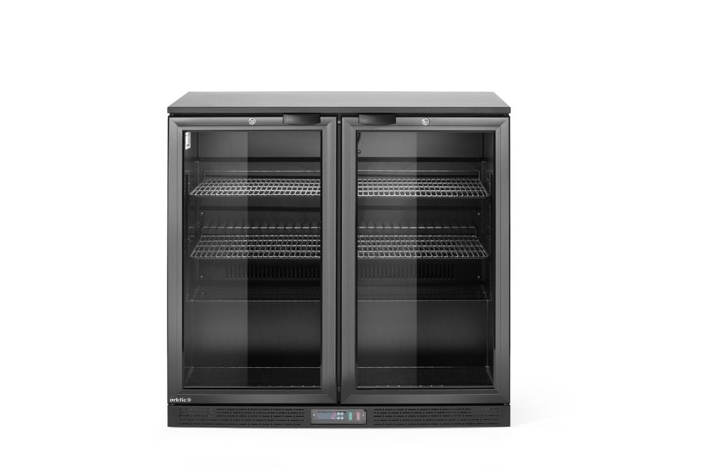 Bar-Kühlschrank mit doppelter Tür, Arktic, 158L, Schwarz, 230V/160W, 900x530x(H)870mm