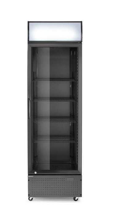 Eintüriger Kühlschrank mit hinterer Bar und hinterleuchteter Blende, , Arktic, 254L, Schwarz, 230V/250W, 578x605x(H)1980mm
