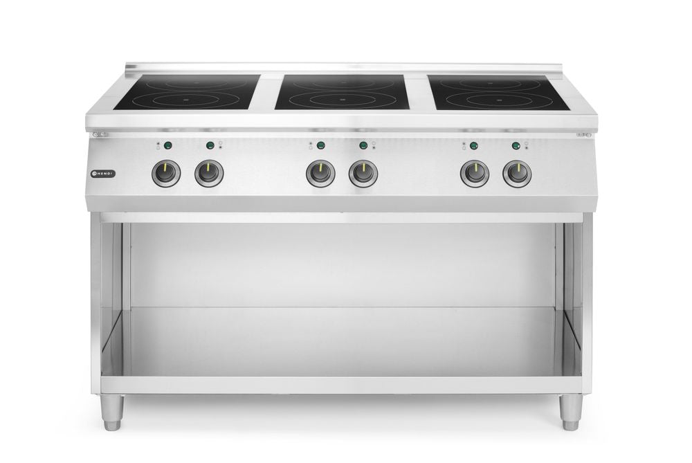 Induktionsherd mit 6 Kochfeldern, HENDI, 400V/25500W, 1200x700x(H)890mm