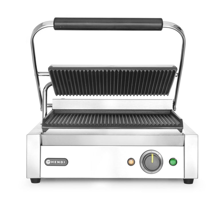 Kontaktgrill Panini, HENDI, oben und unten gerillt, 230V/2200W, 430x375x(H)216mm