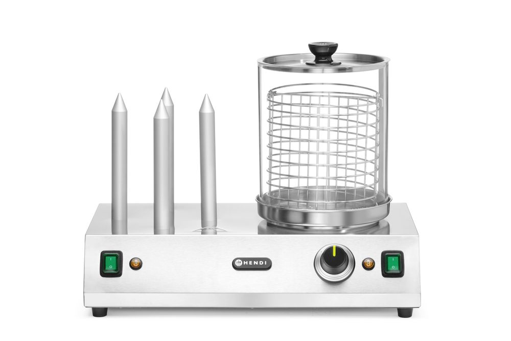 Würstchen- und Hotdog-Brötchenwärmer, HENDI, 230V/550W, 500x310x(H)395mm