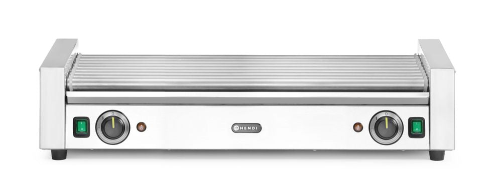 Rollengrill XL - 2 Zonen, HENDI, 14 Rollen, Silber, 230V/2000W, 732x590x(H)168mm, Rechteckig