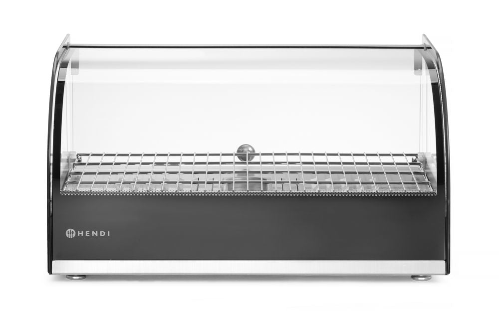 Beheiztes Thekendisplay, HENDI, einzeln, Schwarz, 230V/800W, 554x376x(H)311mm
