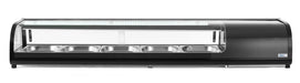 Sushi-Vitrine, Arktic, Fassungsvermögen: 5x GN 1/2 (H)40 mm (im Lieferumfang enthalten)., Schwarz, 230V/190W, 1800x420x(H)265mm