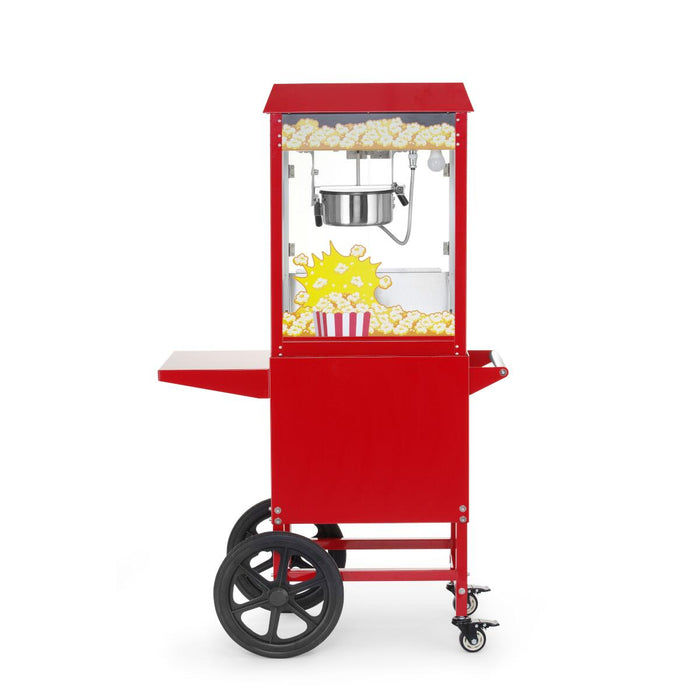 Popcorn-Maschine mit Fahrgestell HENDI Rot – Professioneller Popcornwagen für Events, Kino & Gastronomie
