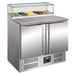 SARO Pizzatisch, 2 Türen, Glasaufsatz, 
Modell PS 200 G