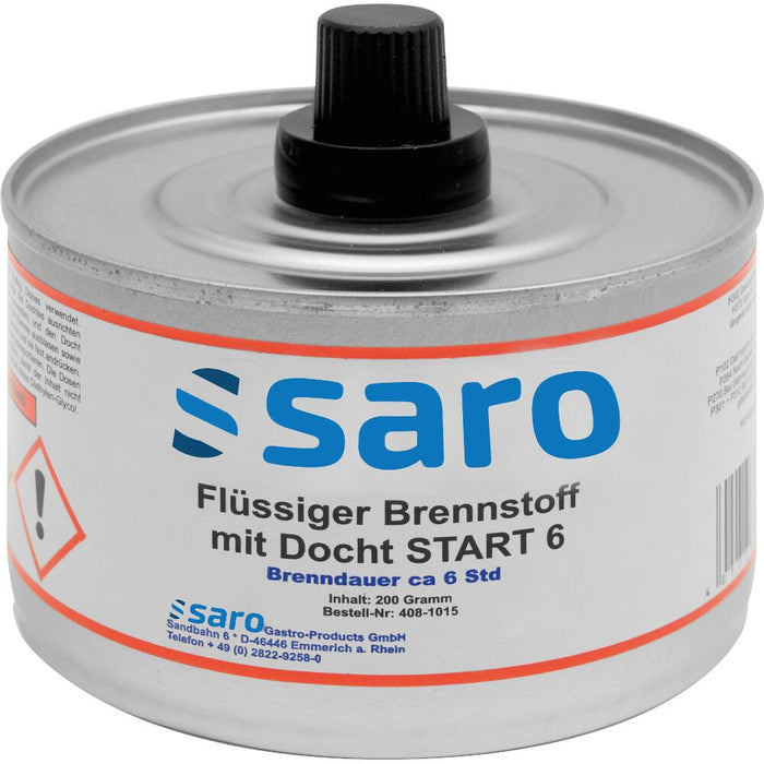 SARO Flüssiger Brennstoff m. Docht, VPE 24Dosen 
Modell START 6