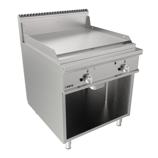 SARO Gasgriddleplatte 800 mm breit Standgerät gerillt 
Modell LQ / FTG4BAR