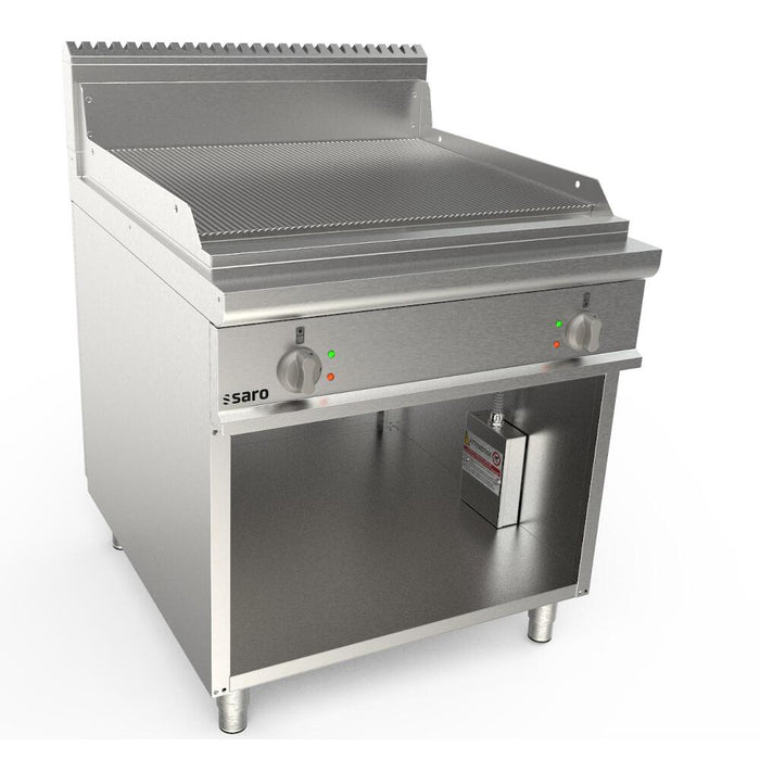 SARO Elektrogriddleplatte 800 mm breit Stand gerillt 
Modell LQ / FTG4BAR