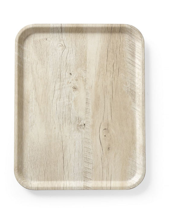 Serviertablett aus Melamin mit Holzoptik , AmerBox, Holz hell, 330x430mm
