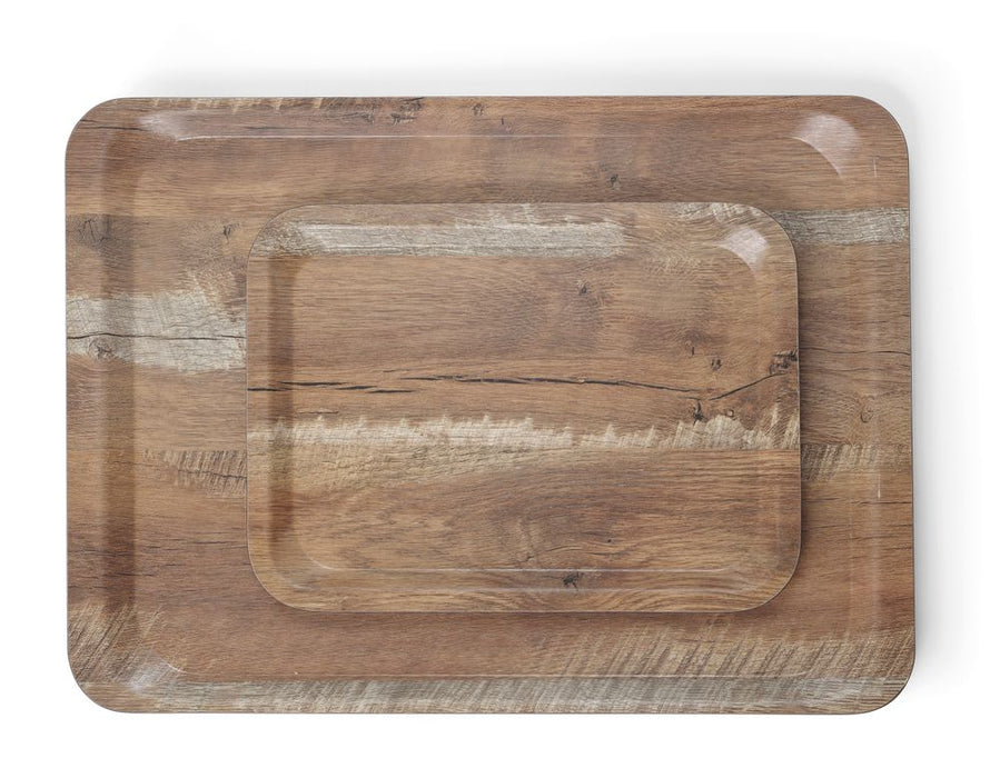 Serviertablett aus Melamin mit Holzoptik , AmerBox, Holz, 240x340mm