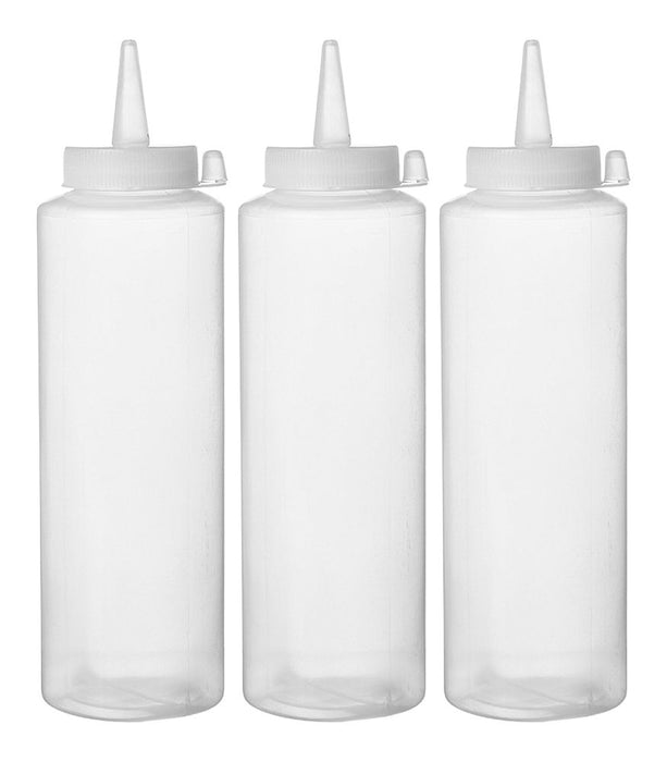 Spenderflaschen, 3er Set, HENDI, 0,35L, Transparent, 3 Stk., ⌀55x(H)205mm
