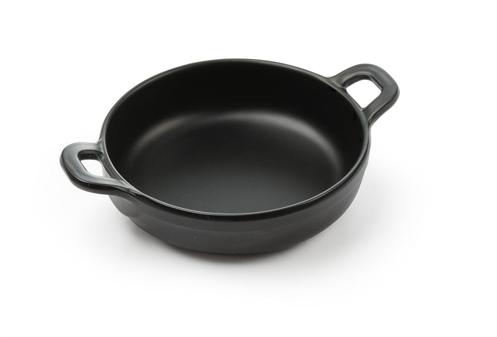 Miniatur-Pfanne aus Melamin, rund, HENDI, Schwarz, 150x115x(H)37mm