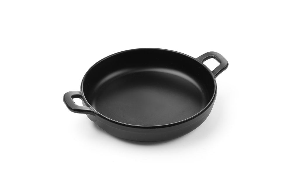 Miniatur-Pfanne aus Melamin, rund, HENDI, Schwarz, 189x147x(H)37mm